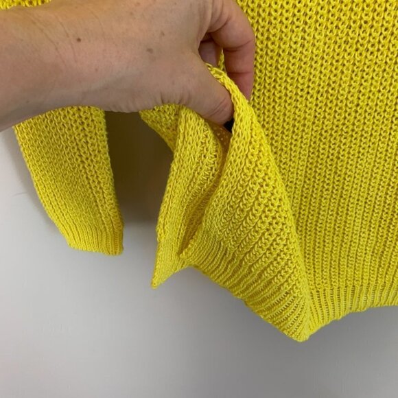 Soft Surroundings Cotton Blend Yellow Cold Shoulder Sweater XS - NEW - Picture 3 of 8